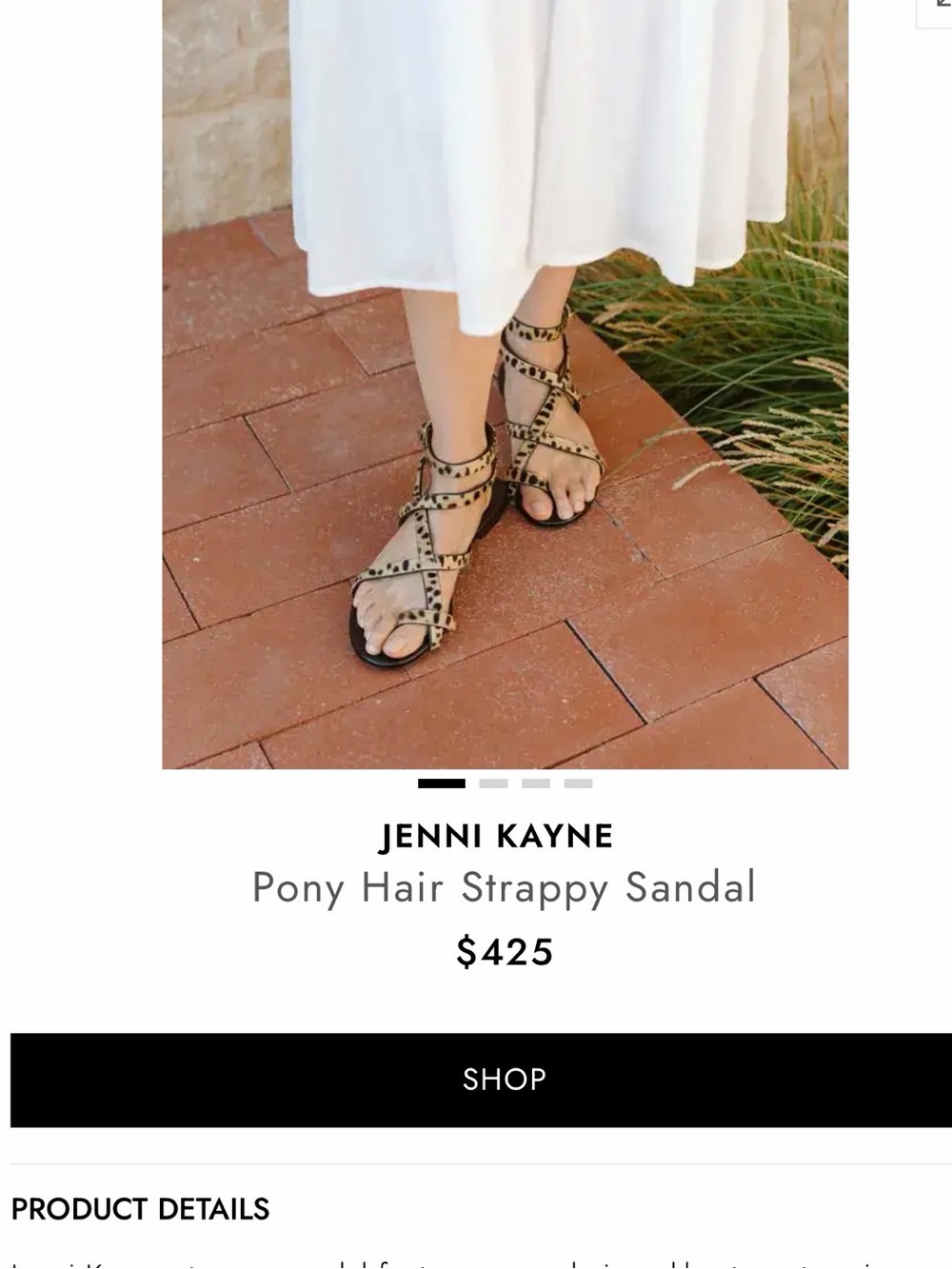 NEW!!Jenni Kayne Beige Pony-Hair Strappy Sandal